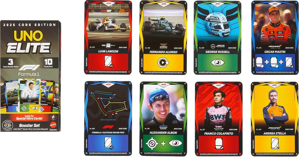Mattel Games – UNO Elite F1 – Kaartspel – 30 kaarten