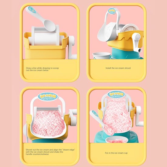 Handmatige ijsmachine - Yoghurtmaker Dessertmaker - Desserts Maken - Snelle Stolling - 13D x 16.3B x 13H cm - Geel — afbeelding 4