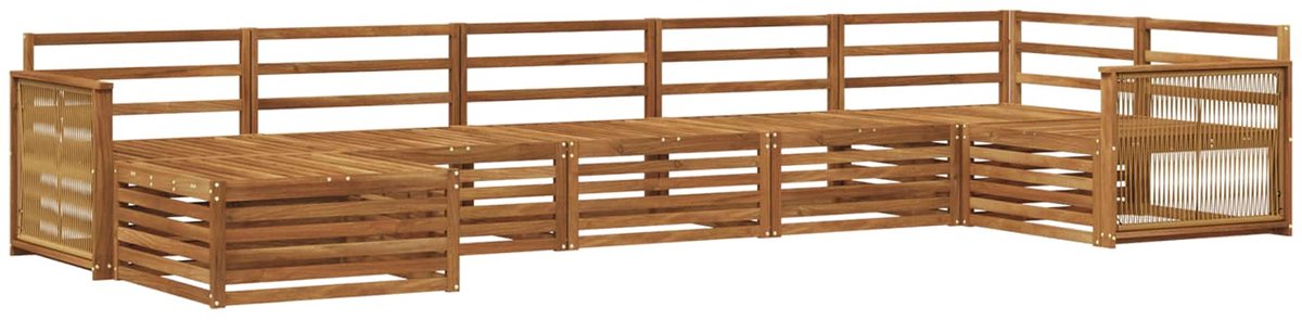vidaXL Buiten - bank - set - 7 - st - 7-zits - Naturel - Massief - Acacia - Hout