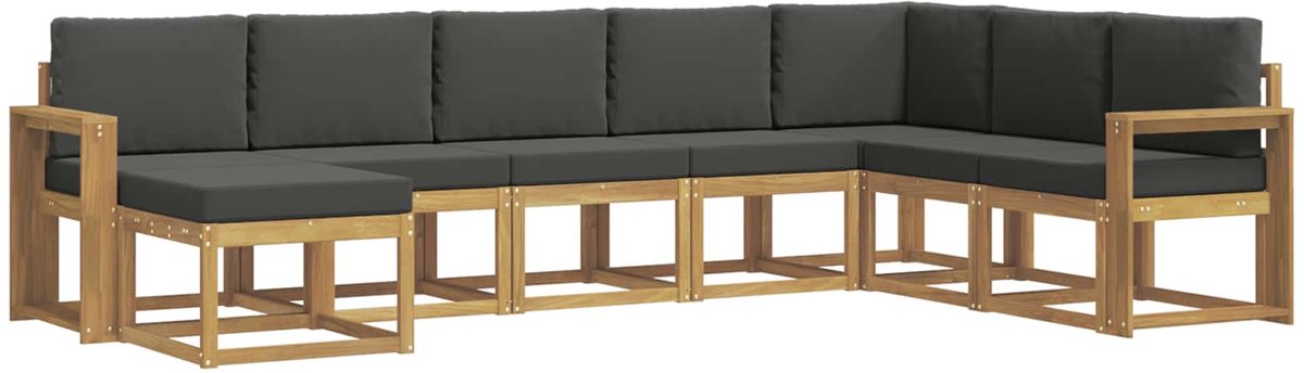 vidaXL Buiten - bank - set - 8 - st - 8-zits - Wit - en - antracietkleurig Wit en antracietkleurig