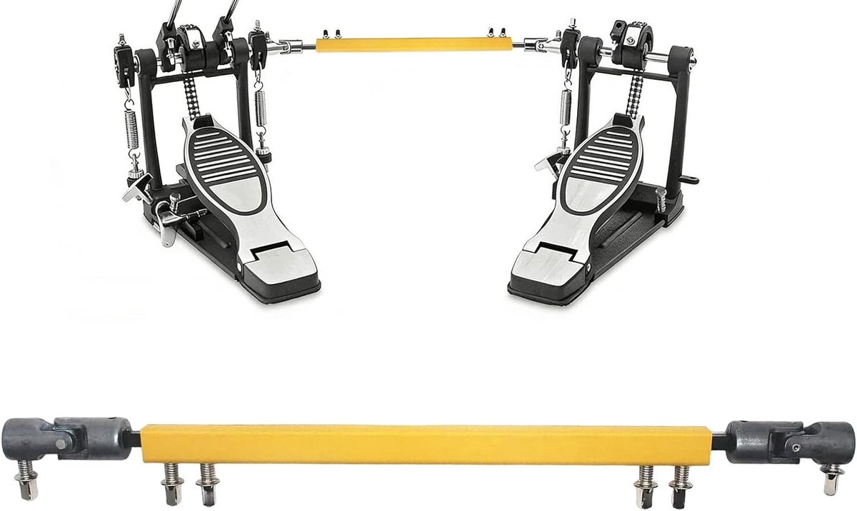Dubbele Bassdrum Pedaal Connector - Verbindingsstang - Drummen - Precisie Krachtoverdracht - 28.3 cm - Zilver