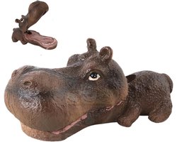 Aquarium Hippo Decoratie - Visbak Ornament - Zuurstof Verrijking - Geïntegreerde Luchtslang - 12 x 5 x 6 cm