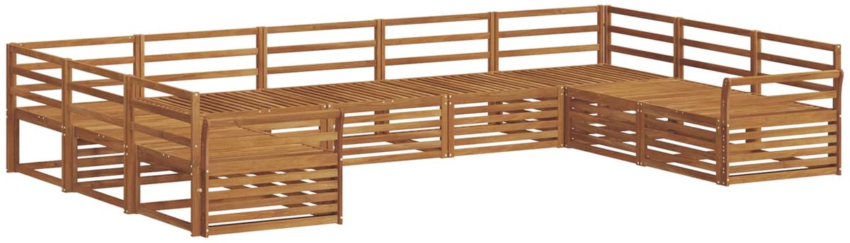 vidaXL Buiten - bank - set - 9 - st - 9-zits - Naturel - Massief - Acacia - Hout