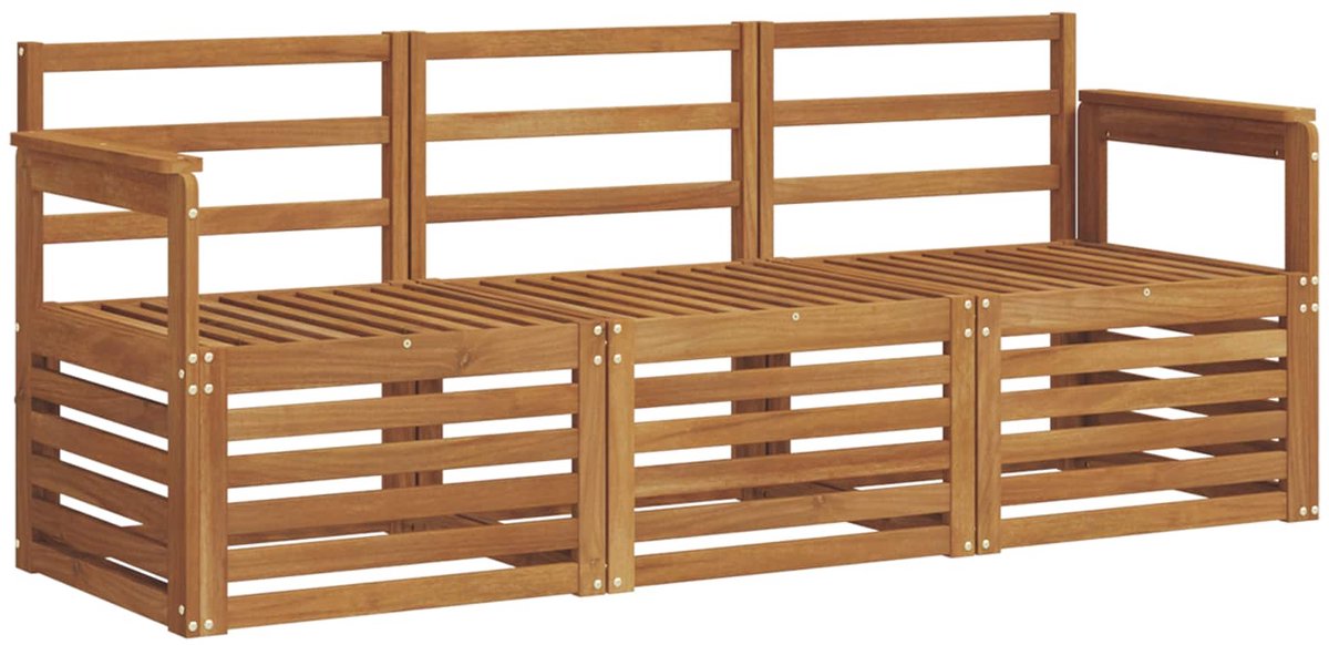 vidaXL Sofa-Sets - 3 - st - Naturel - Massief - Acacia - Hout