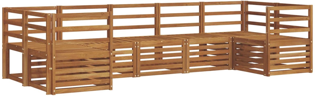 vidaXL Buiten - bank - set - 7 - st - 7-zits - Naturel - Massief - Acacia - Hout