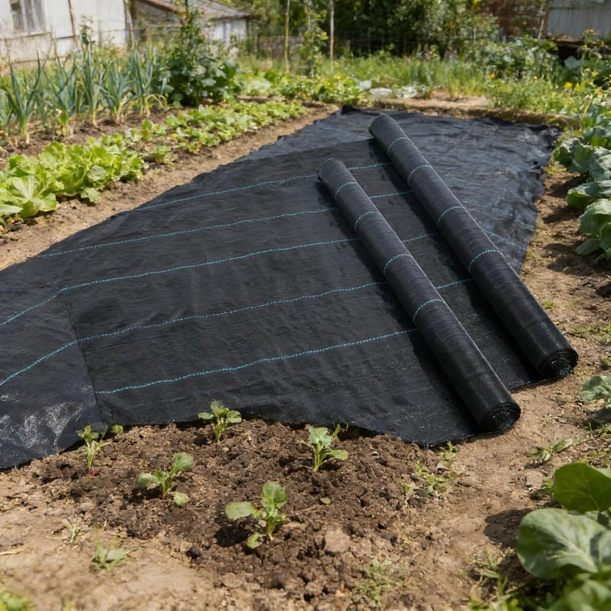Onkruidwerend Membraan - Werdvrij Doek Bodemfolie - Tuinonderhoud Voorkomen - UV-gestabiliseerd Ademend - 2x2m - Zwart