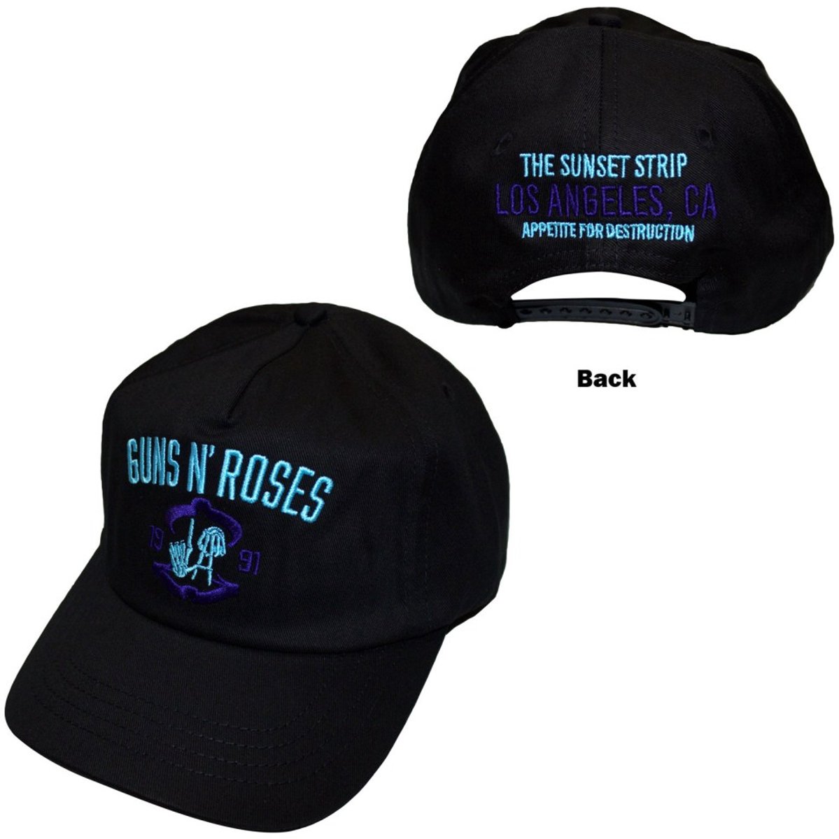 Guns N' Roses - Sunset Strip '91 Baseball pet - Zwart