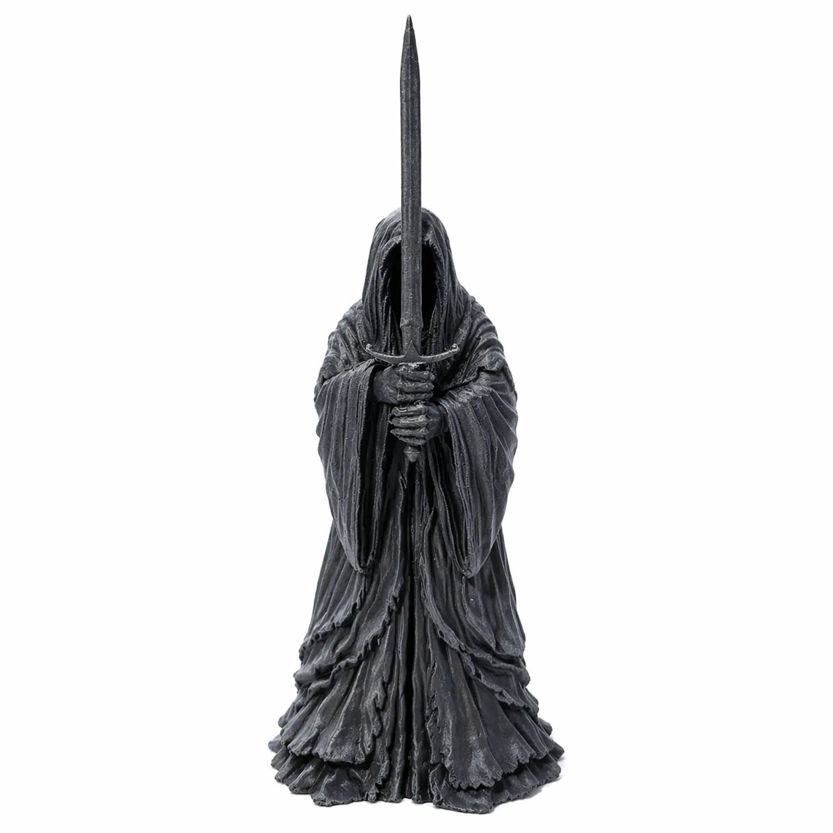 Nazgul Beeld Lord Of The Rings 20 cm - Fantasy Figuur Ringwraith Standbeeld - LOTR Verzamelobject Decoratie - Dark Gothic Home Decor - Cadeau Voor Fans En Verzamelaars - Gedetailleerde Sculptuur - Grijs