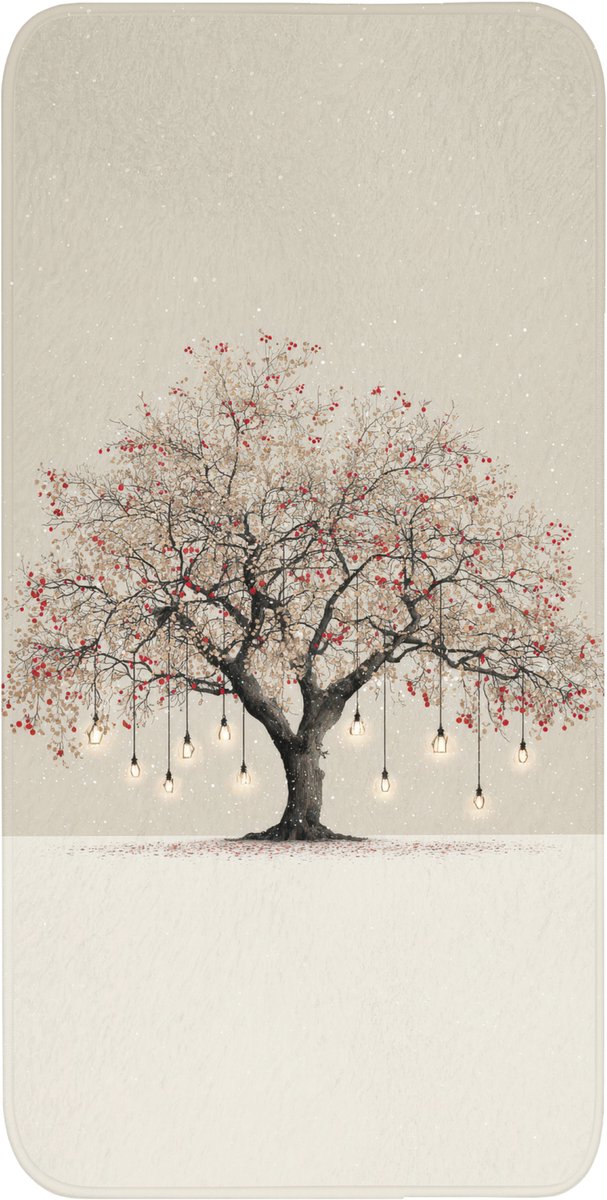Badmat 60x120 cm - Antislip - Lichtboom - Winter - Kerst - Meerkleurig - Badmatten voor badkamer - Badkamermat - Douchemat - Badkamer mat