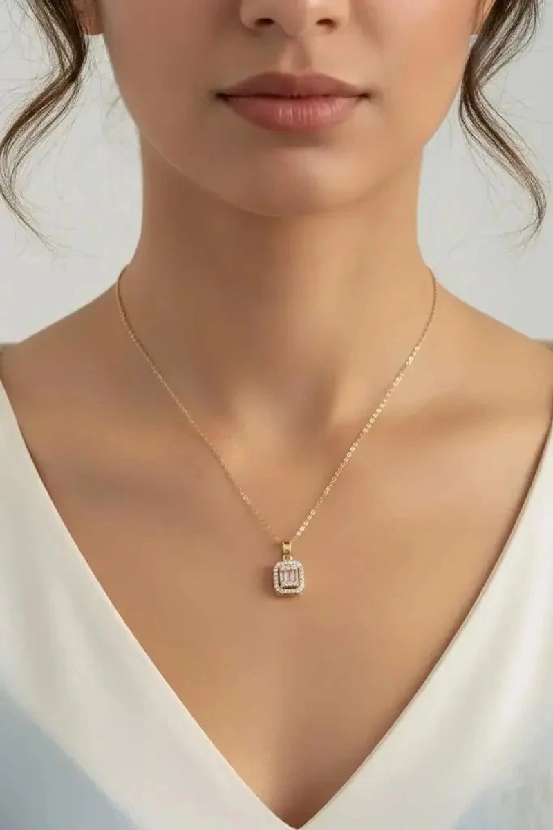 Dorvina 316L Staal Ketting Goudkleurig Baguette Model Dames Ketting Verkleurt Niet | Stijlvol en Duurzaam Sieraad