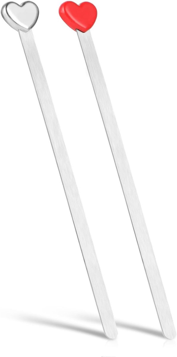 Hartvormige Boekenleggers van Metaal - Leuke Pagina Markers voor Lezers, Boekliefhebbers en Cadeaus voor Vrouwen en Tienermeisjes - Set van 2