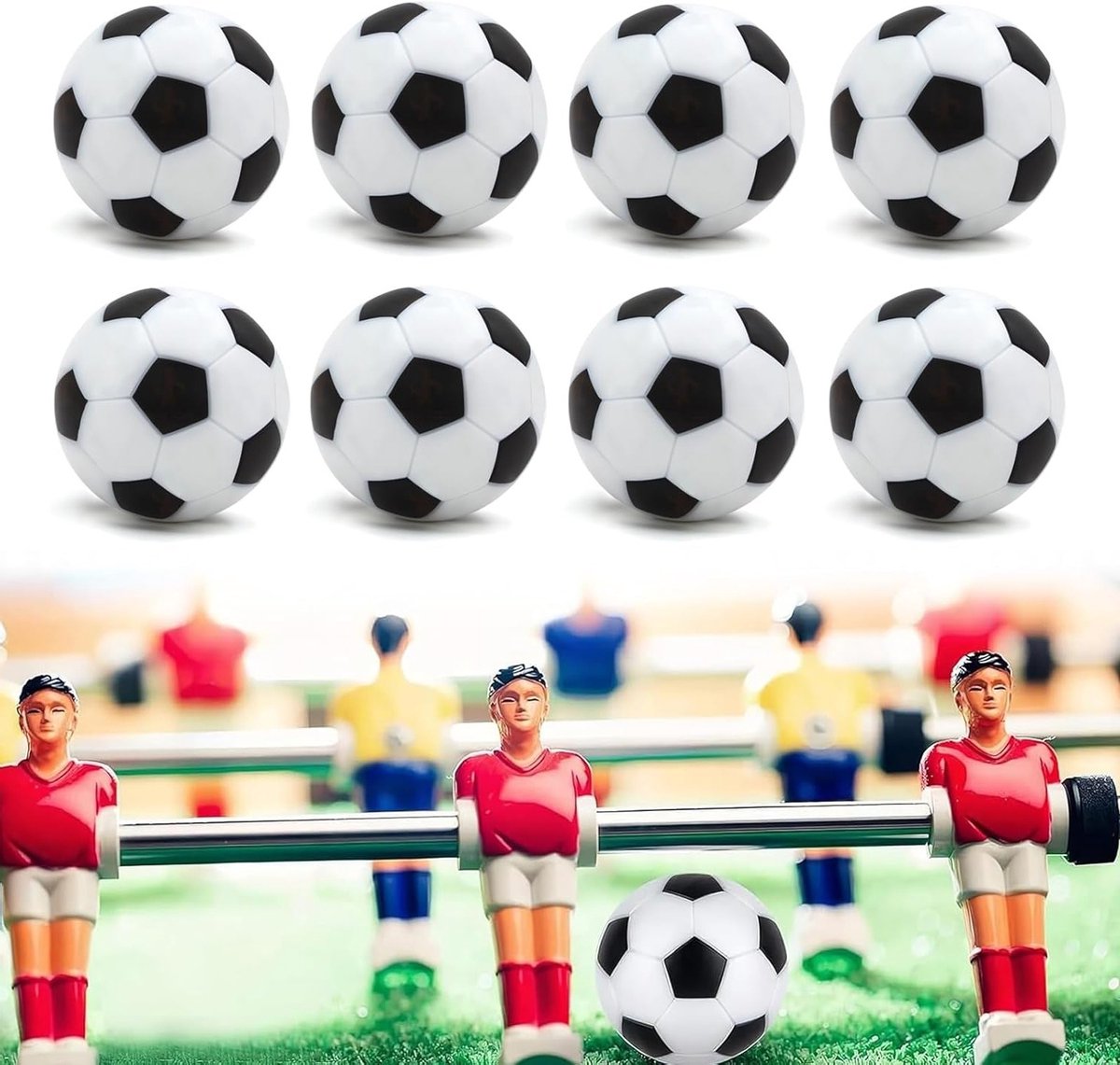 Mini Voetbal Speelgoed Set van 8 Stuks, 23mm Tafelvoetbal Ballen voor Volwassenen en Kinderen, Ontspanning en Plezier