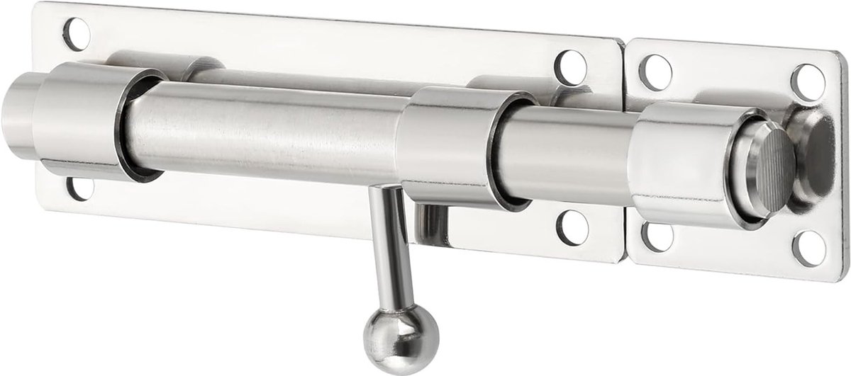 Veilige Deurslot met Hangslotopening, Robuust RVS, Geborsteld Afwerking, 150mm Lengte voor Extra Beveiliging