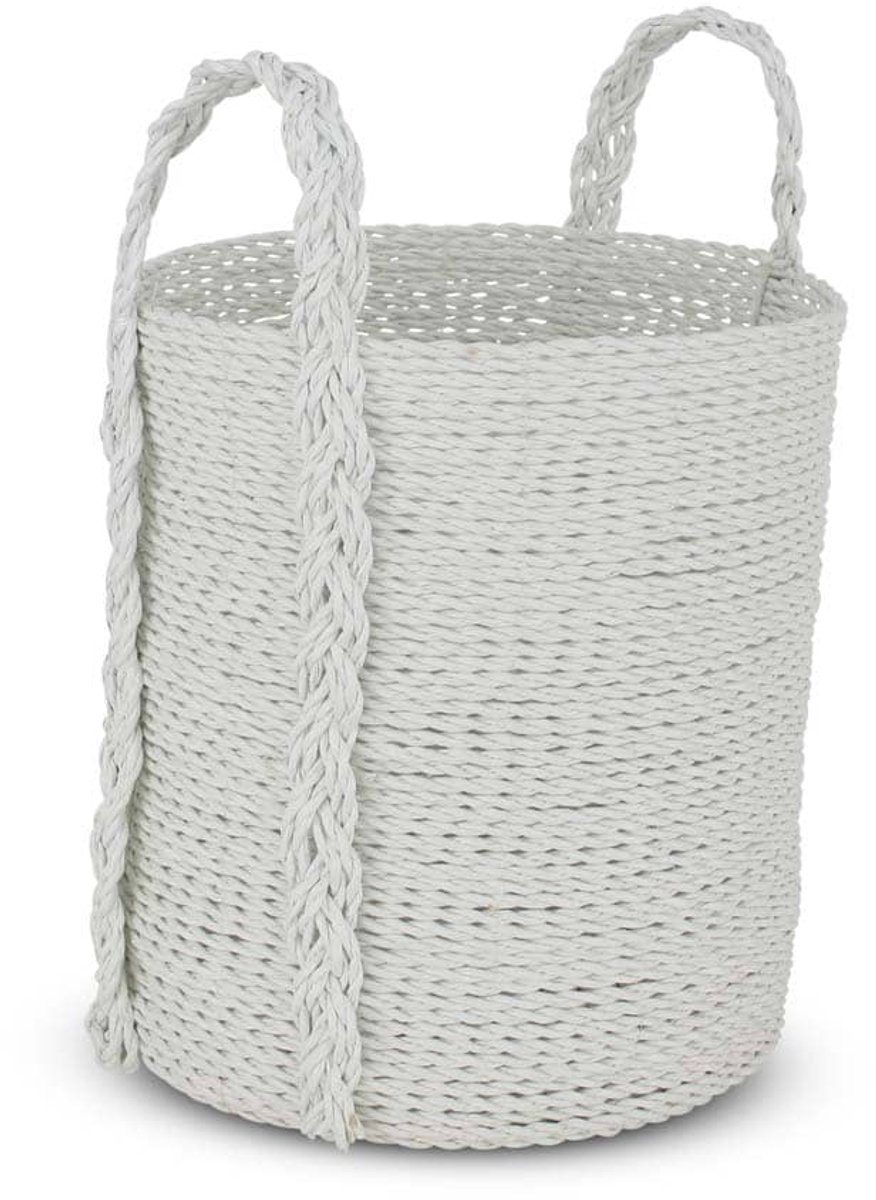 Safaary - Rieten Mand van Zeegras Wit Malia Bali-Ø 32 x 35cm