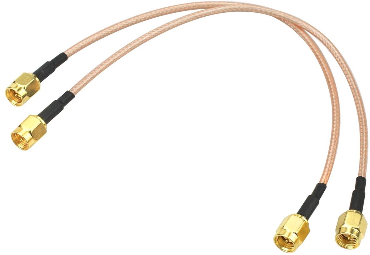 2 Stuks SMA Male naar SMA Male RG316 Antenne Verlengkabel voor WiFi, SDR Apparaten en FPV Toepassingen (20CM)