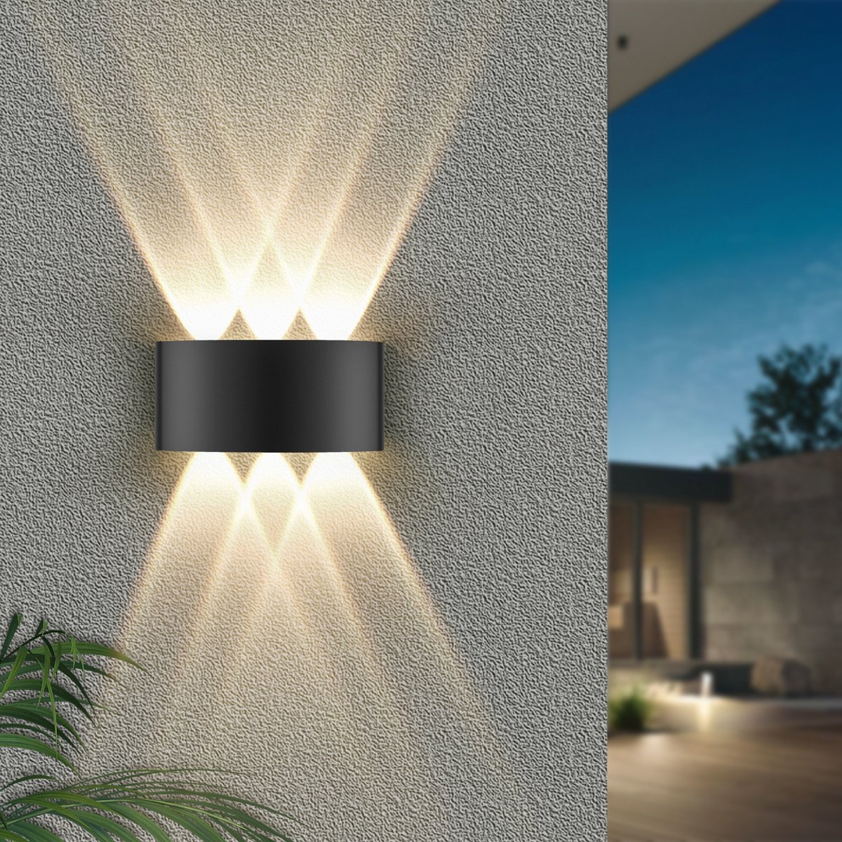 Oraymin LED Wandlamp Binnen & Buiten - Up & Down - 6W - IP65 Waterdicht - Zwart