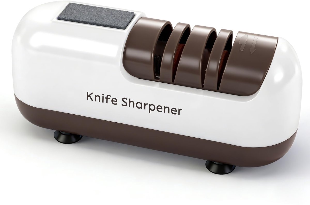 carmdering - Elektrischer Messerschärfer - Küchengerät - Für Grob & Fein Schliff - Ergonomisch - Für Messer & Scheren