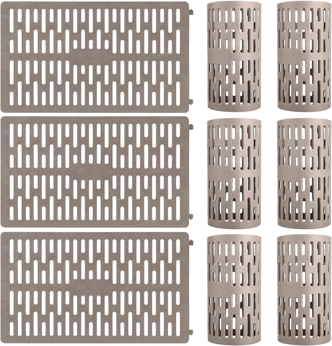 Boombescherming met ventilatiegaten - 9 stuks, 20 x 34 cm, verstelbare bescherming voor bomen en planten, voorkomt schade door grasmaaiers en onkruid.