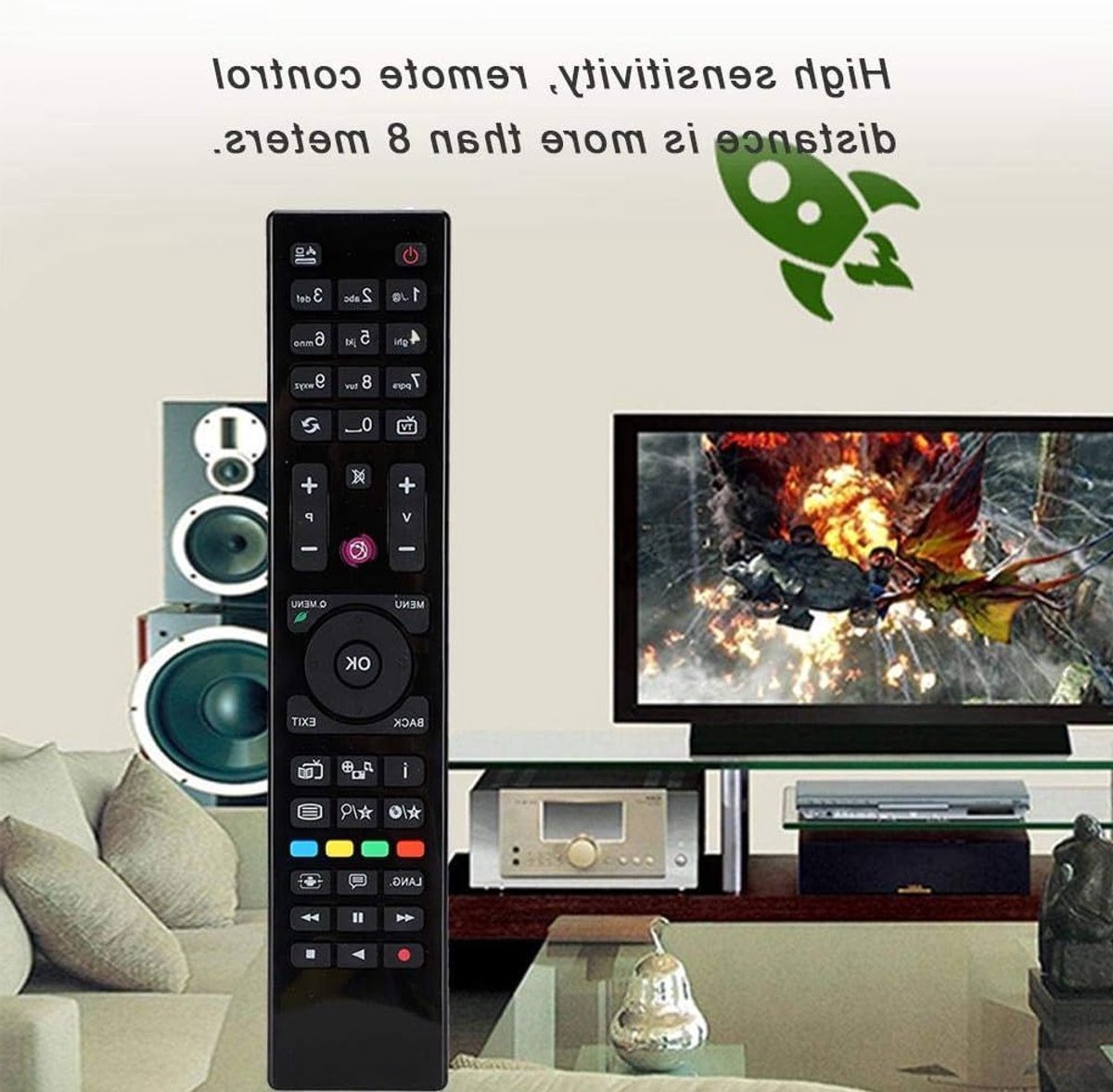 Vervangende Afstandsbediening voor TV, Hooggevoelige Smart TV Controller met Veelzijdige Functies en Eenvoudige Bediening