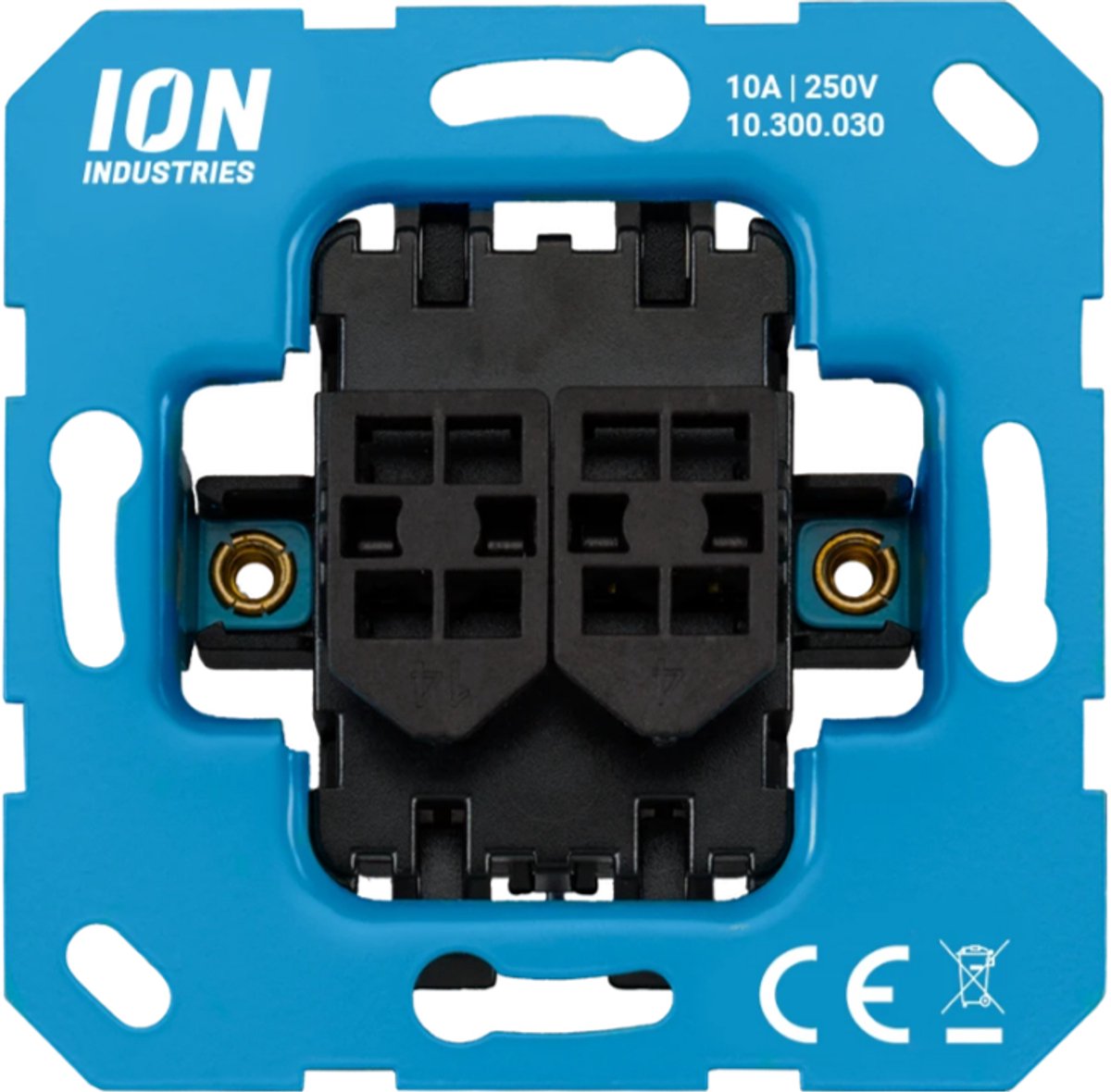 ION Industries - Wipschakelaar Dubbel - 2-polig - Mat Zwart 10.300.030