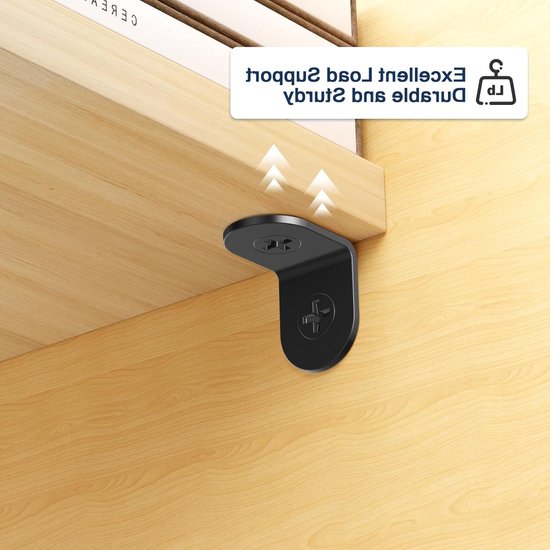 Set van 20 hoekverbindingen van 20 x 20 mm, RVS hoekbeugels met 85 schroeven voor het verstevigen van hout en meubels — afbeelding 3