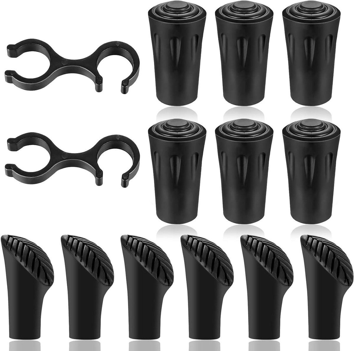 14 Stuks Nordic Stokken Rubber Buffers - Vervangende Rubber Caps voor Wandelstokken en Trekkingstokken, Antislip Pads voor Extra Grip