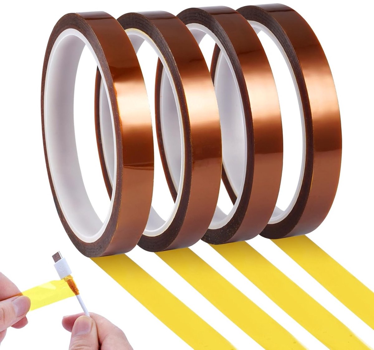 Thermische Sublimatie Tape 12 mm x 33 m - Polyimide Hechtband voor 3D Transfer, Hittebestendig en Ideaal voor Solderen en Cappen