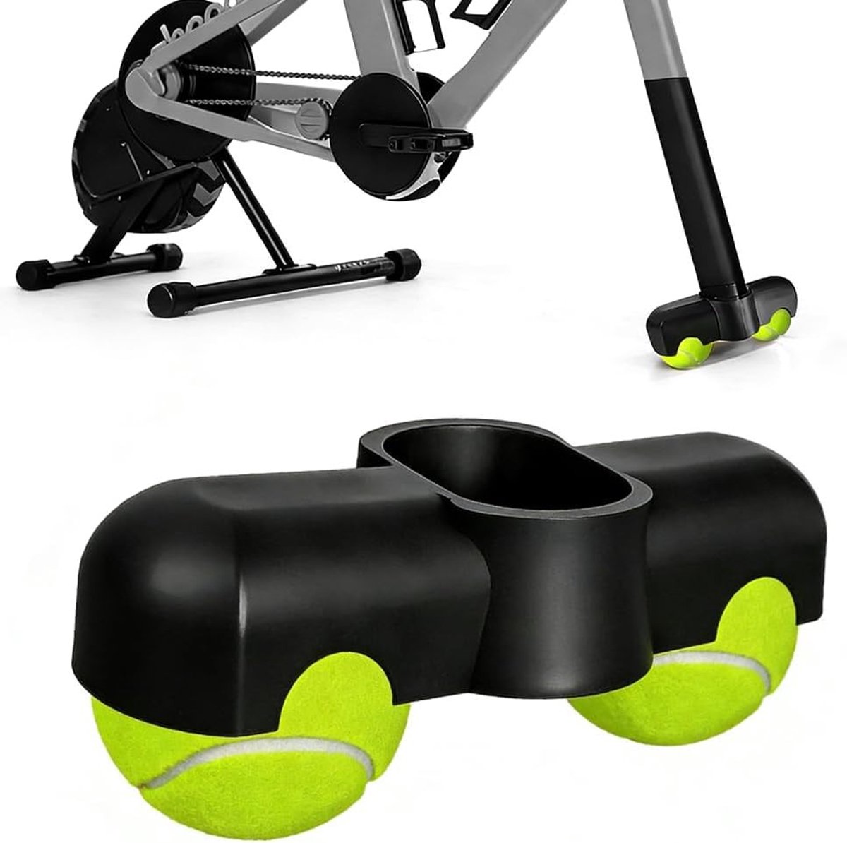 SnelShoppen - Rocker Plate Voeten met 2 Tennisballen, Fiets Snap Rocker Voet Adapter voor Binnen, Essentiële Accessoires voor Indoor Trainer Workout,