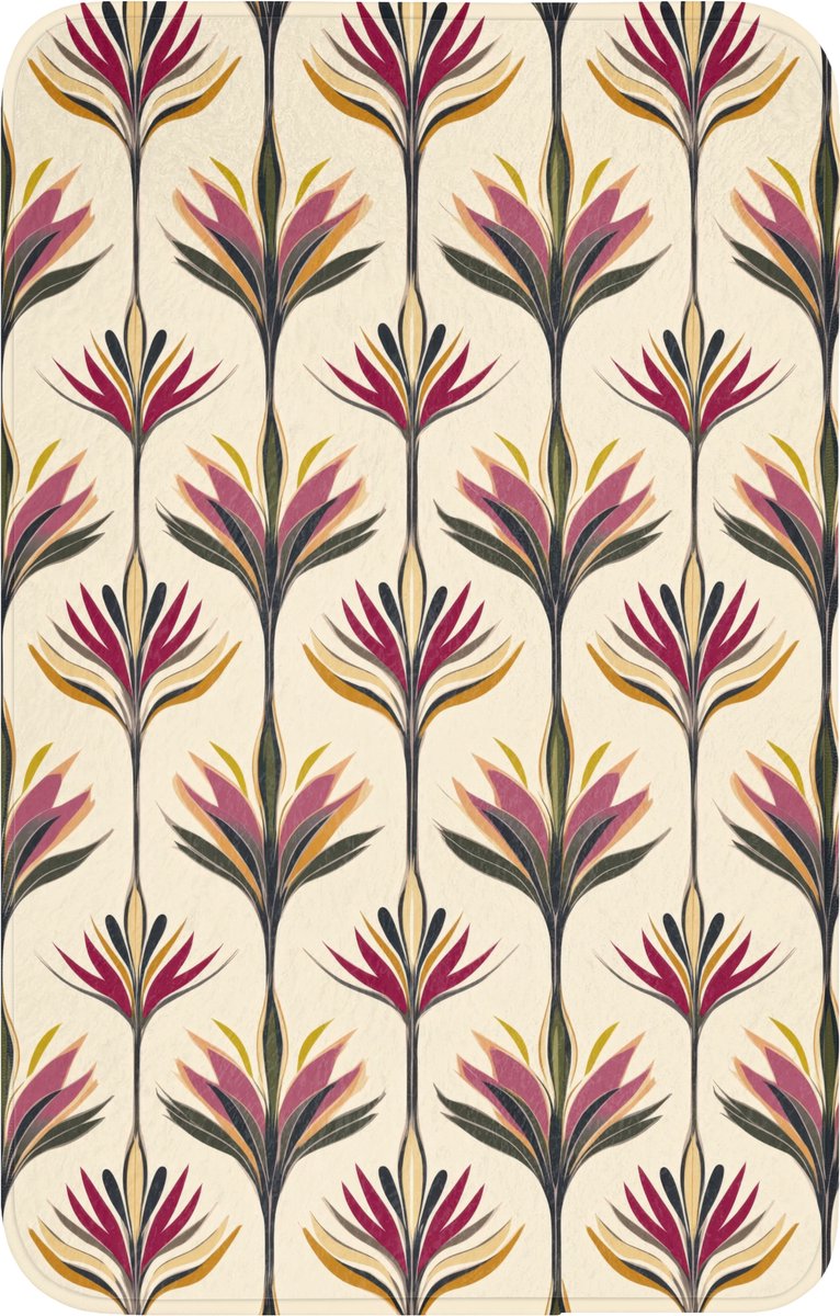WC mat 50x80 cm - Antislip - Waaier - Motief - Kleurrijk - Toiletmat - Vloermat - Douchema