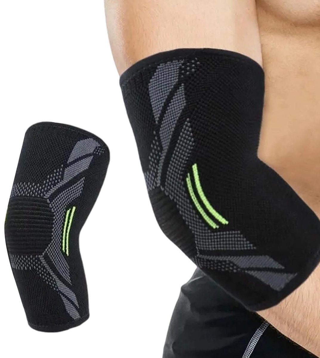 Elastische elleboogbandage met padding voor sport, ideaal voor tennis, voetbal en dansactiviteiten