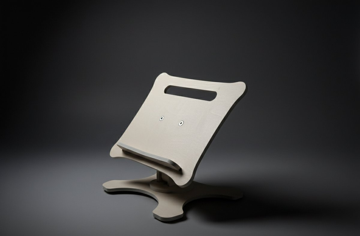 Verstelbare Houten Boekenstandaard & Laptopstandaard | Ergonomisch | Grijs | MDF | 35x27 cm | Voor Boeken, Tablets en Laptops