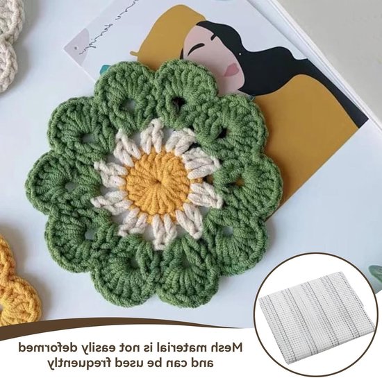 DIY Tapijt Maken Tapestry Mesh Naaldwerk Blad 49.99×149.38.6cm Lege Tapijt Haken Mesh Canvas Mat voor Borduren en Breien, Creatief Handwerk en Interieurdecoratie van Merkloos — afbeelding 5