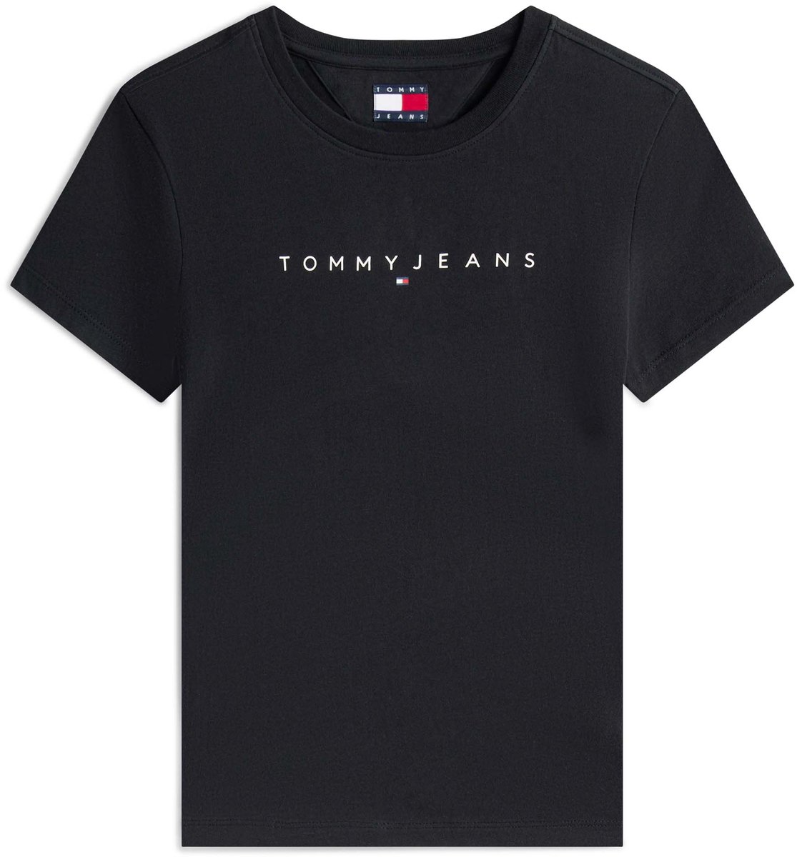 Tommy Jeans Tjw Slim T-Shirt Met Lineaire Print Fashion Wear Vrouwen Zwart