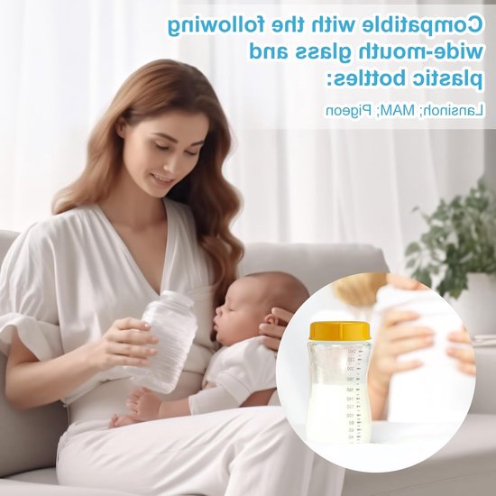 Opbergdoppen voor Babyflessen - Set van 10 - Reisdoppen voor Flessen - Opbergdeksels - Vervanging voor Babyflessen - Geschikt voor Lansinoh, MAM, Pigeon - Oranje — afbeelding 2