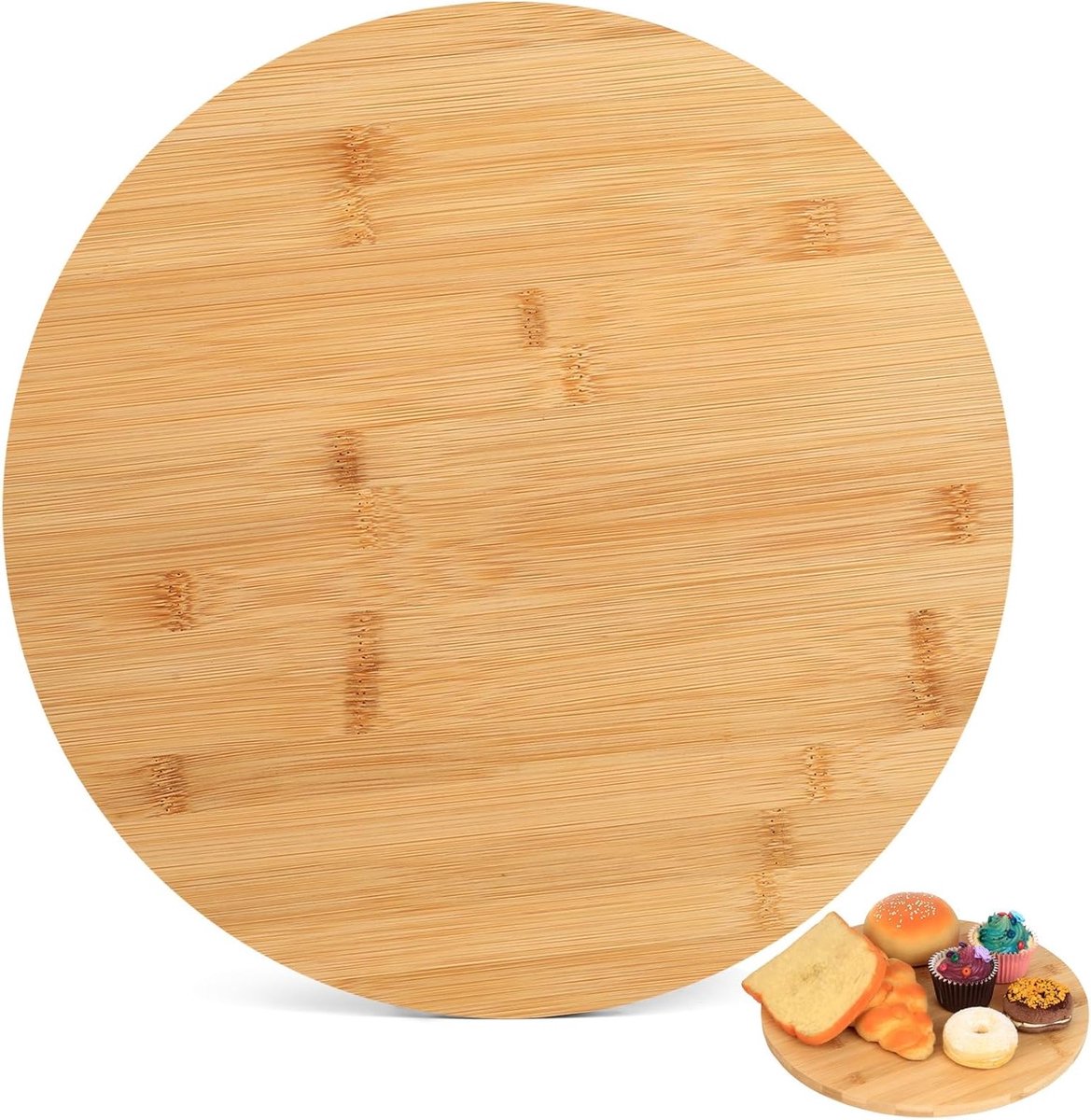 Ronde Houten Draaitafel Dienblad 30cm Bamboe Lazy Susan voor Keuken en Eettafel