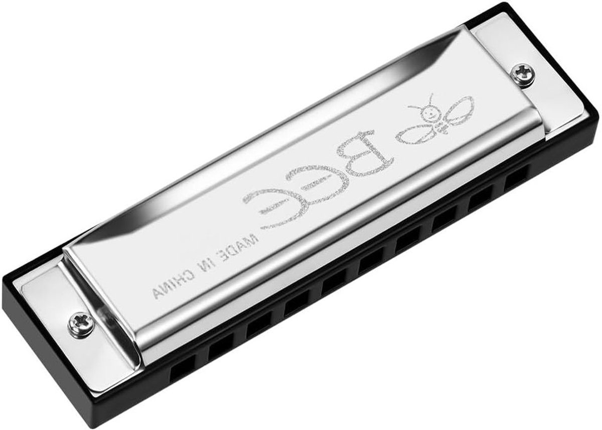 Diatonische Mondharmonica met 10 Gaten en 20 Tonen - Perfect voor Beginners, Kinderen en Volwassenen - Inclusief Opbergtas en Ideaal Cadeau