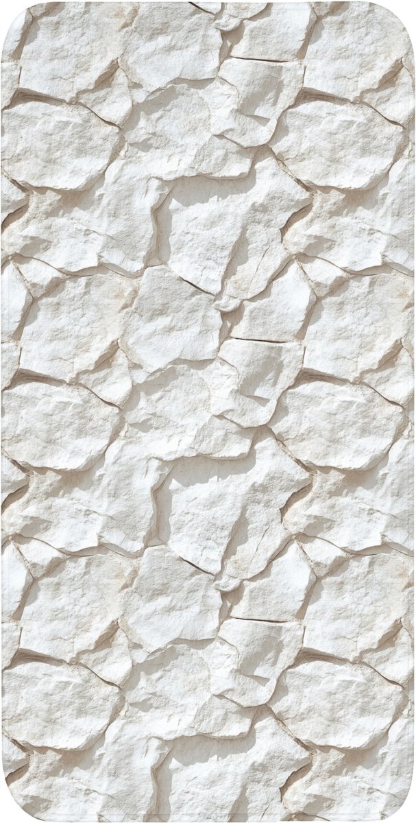 WC mat 60x120 cm - Antislip - Structuur - Rots - Wit - Toiletmat - Vloermat - Douchemat -