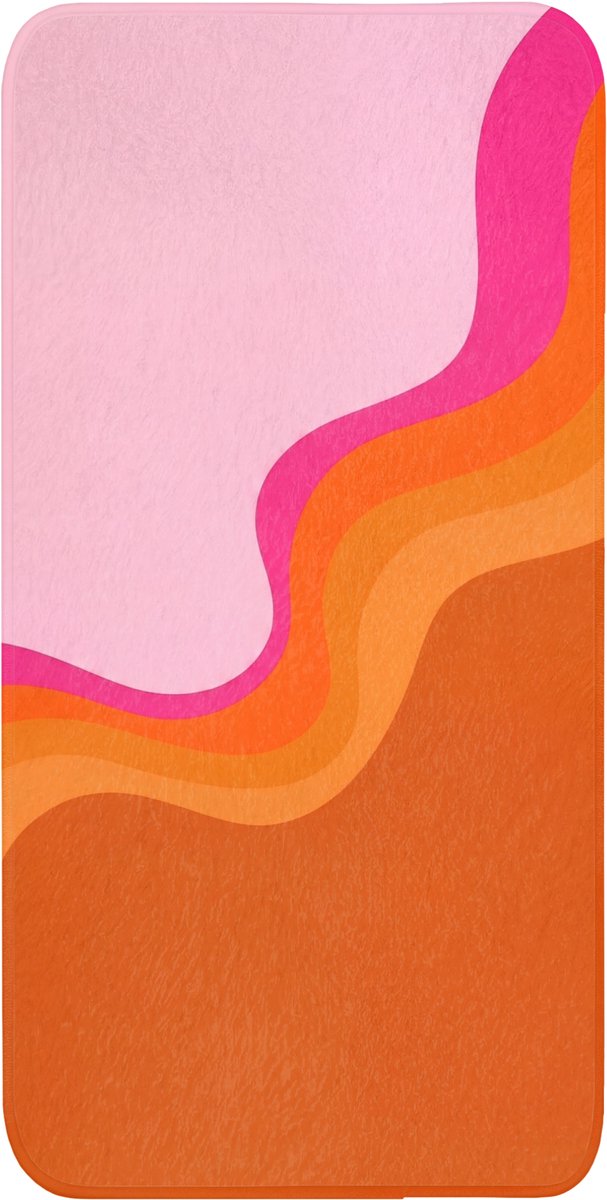 Badmat 60x120 cm - Antislip - Retro - Waves - Kleurrijk - Badmatten voor badkamer - Badkamermat - Douchemat - Badkamer mat