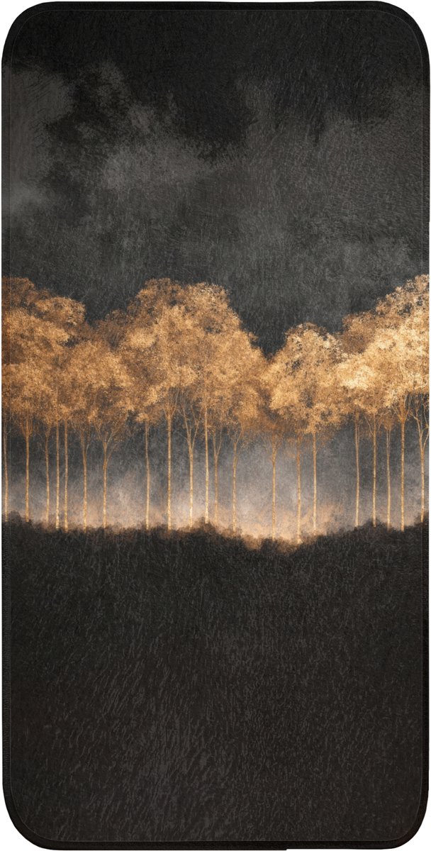 Badmat 60x120 cm - Antislip - Gouden Bomen in Mistig Landschap - Badmatten voor badkamer - Badkamermat - Douchemat - Badkamer mat
