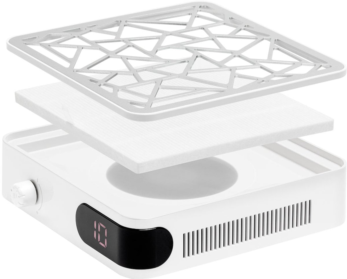 Momo P10 Pro Nagelafzuiger – Stofafzuiger Nagels – 48W – 10 Standen – Filter Systeem – Wit/Zilver