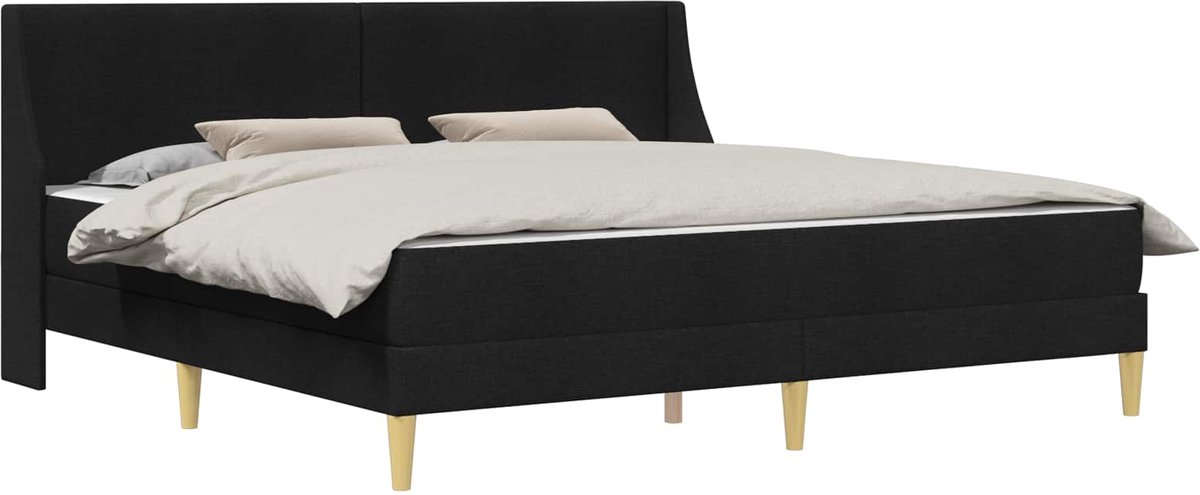 vidaXL - Bedframe - met - matras - met - hoofdeinde - Polyester