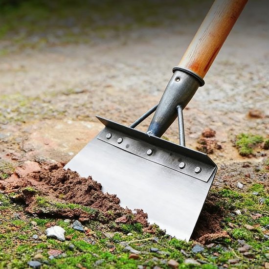 Onkruidschraper Tuinschep - Krachtig Onkruid Verwijderen - Slijtvast Mangaanstaal - Multifunctioneel Gereedschap - Voor Tuin Schoonmaken en IJs Verwijderen - Tuinschraper Onkruidsteker Grondmes