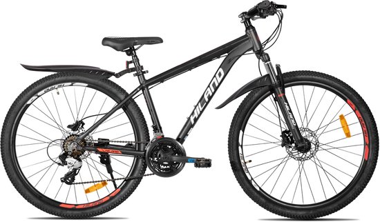 Hiland Bedrock Mountainbike - 27.5 Inch - 24 Versnellingen - Shimano - Hydraulische Schijfremmen - Aluminium Frame - Matzwart van Hiland — afbeelding 2
