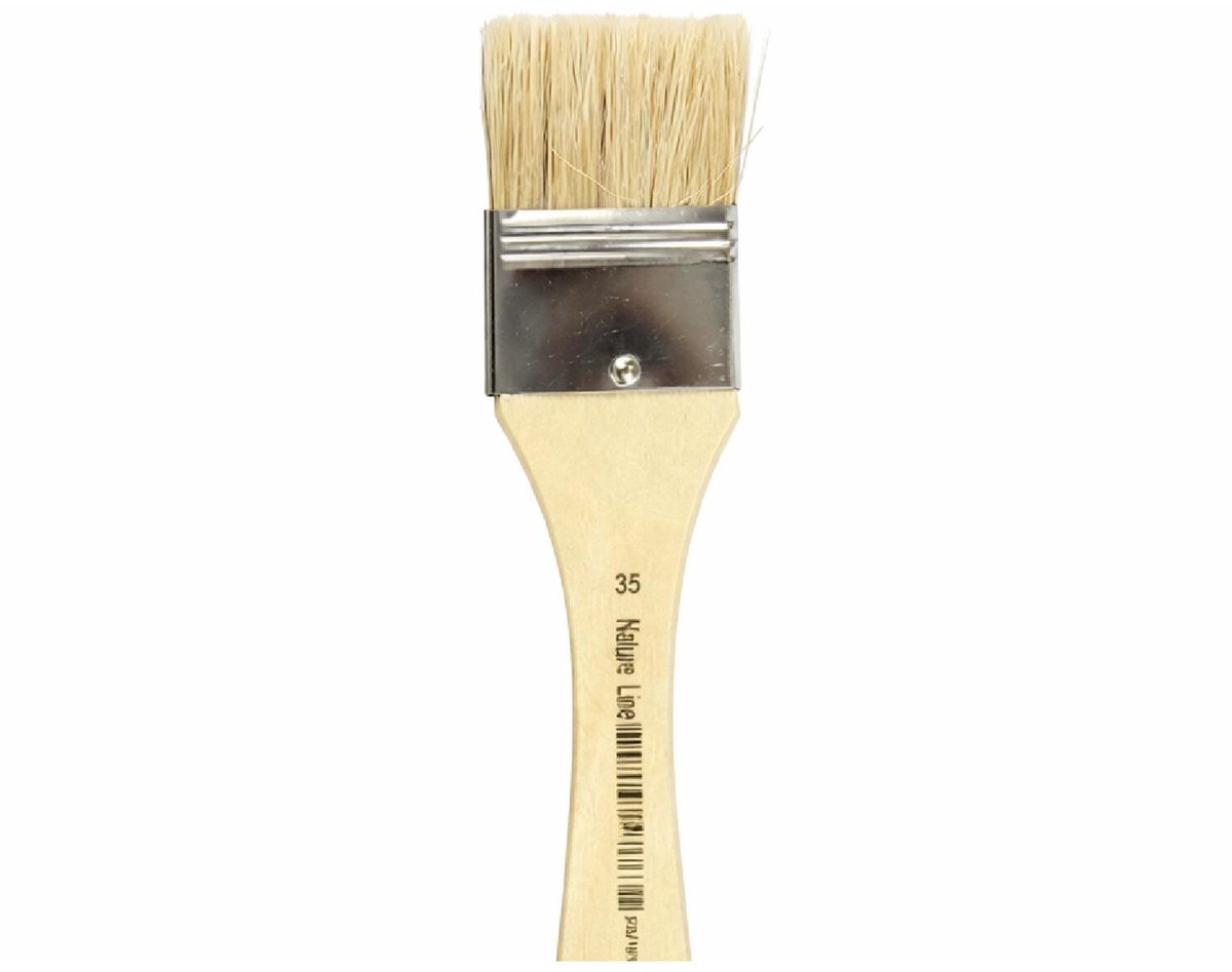 Brede verf en vernis kwast - 35 mm - hout - platte kwast