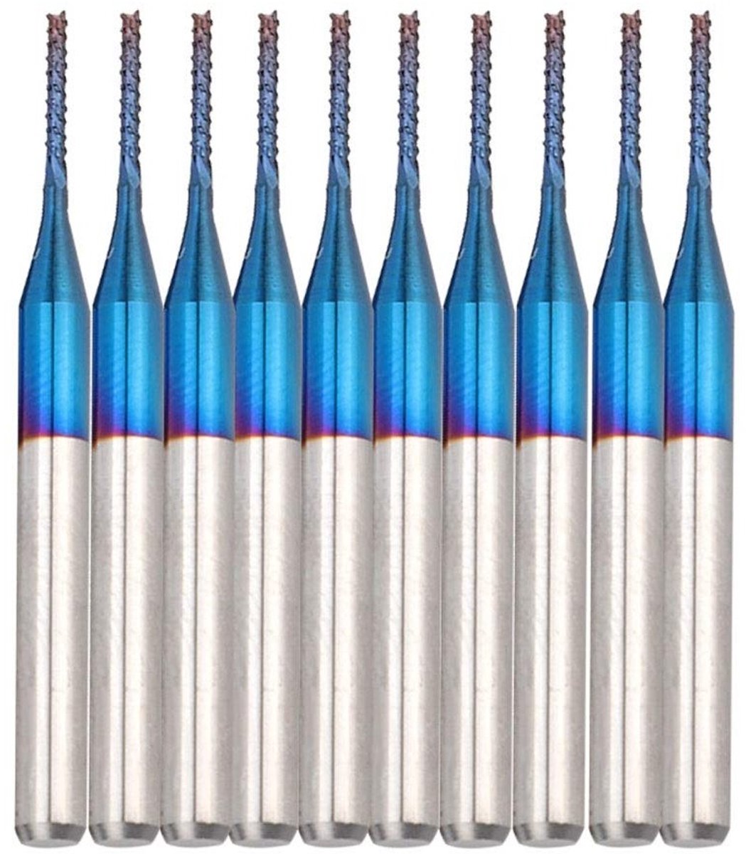 3.17mm Carbide Frees voor CNC Router - Snij- en Graveerbiten Set van 10 voor PCB Bewerking en Precisiewerk