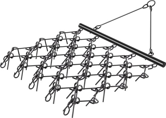 Zwarte metalen eg met een stang en 60 tanden, 5x4,5 voet.
