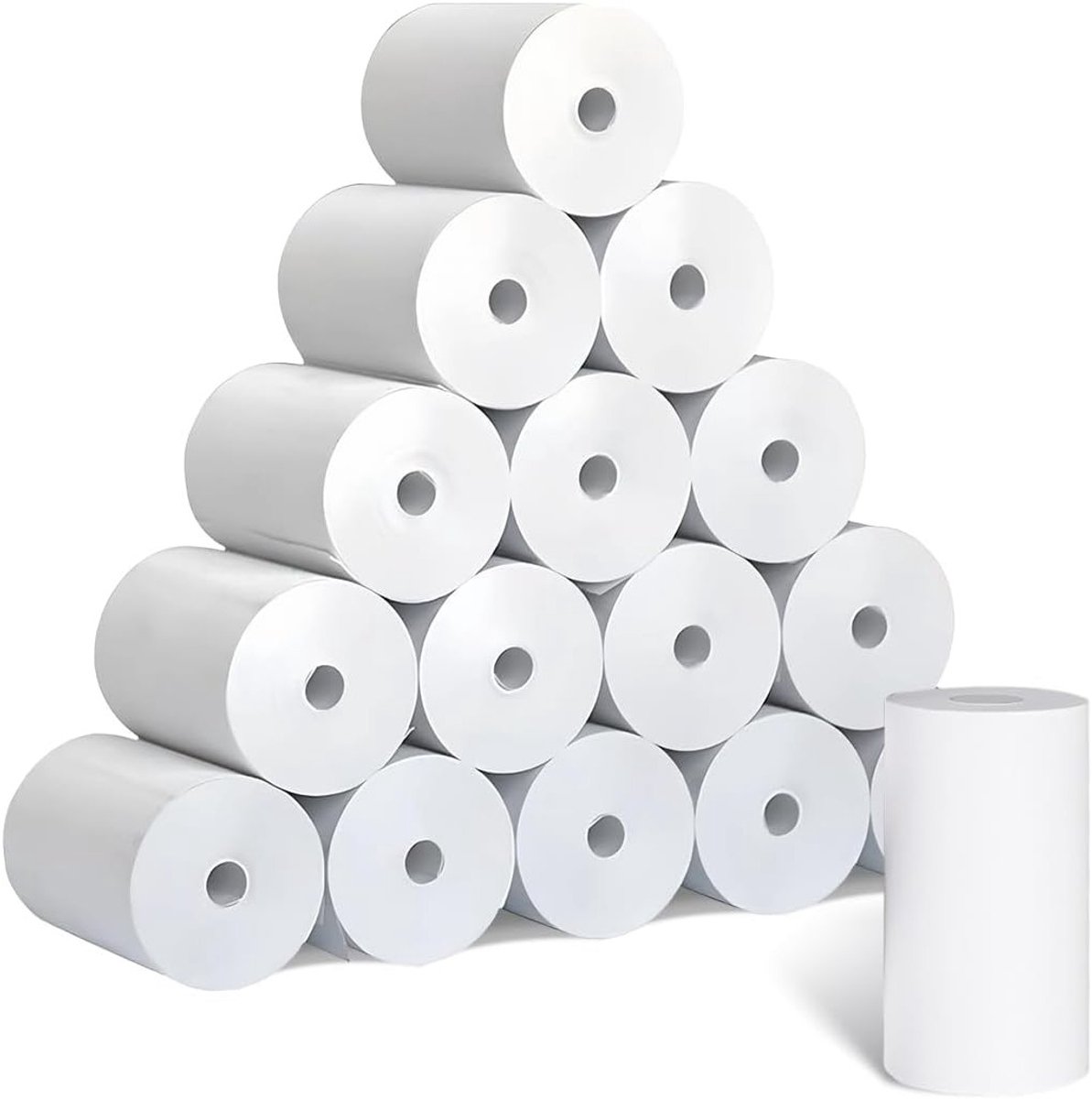 SnelShoppen - Thermal papier voor kindercamera's, refill papier wit, 57mm x 30mm, geschikt voor instant camera's en fotoprinters, kleurloos en veilig