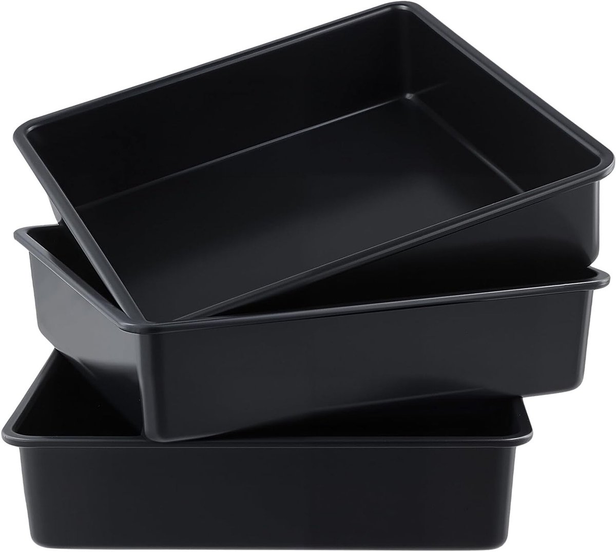 Set van 3 Vierkante Bakvormen Non-Stick Koolstofstaal voor Brownies en Gebak