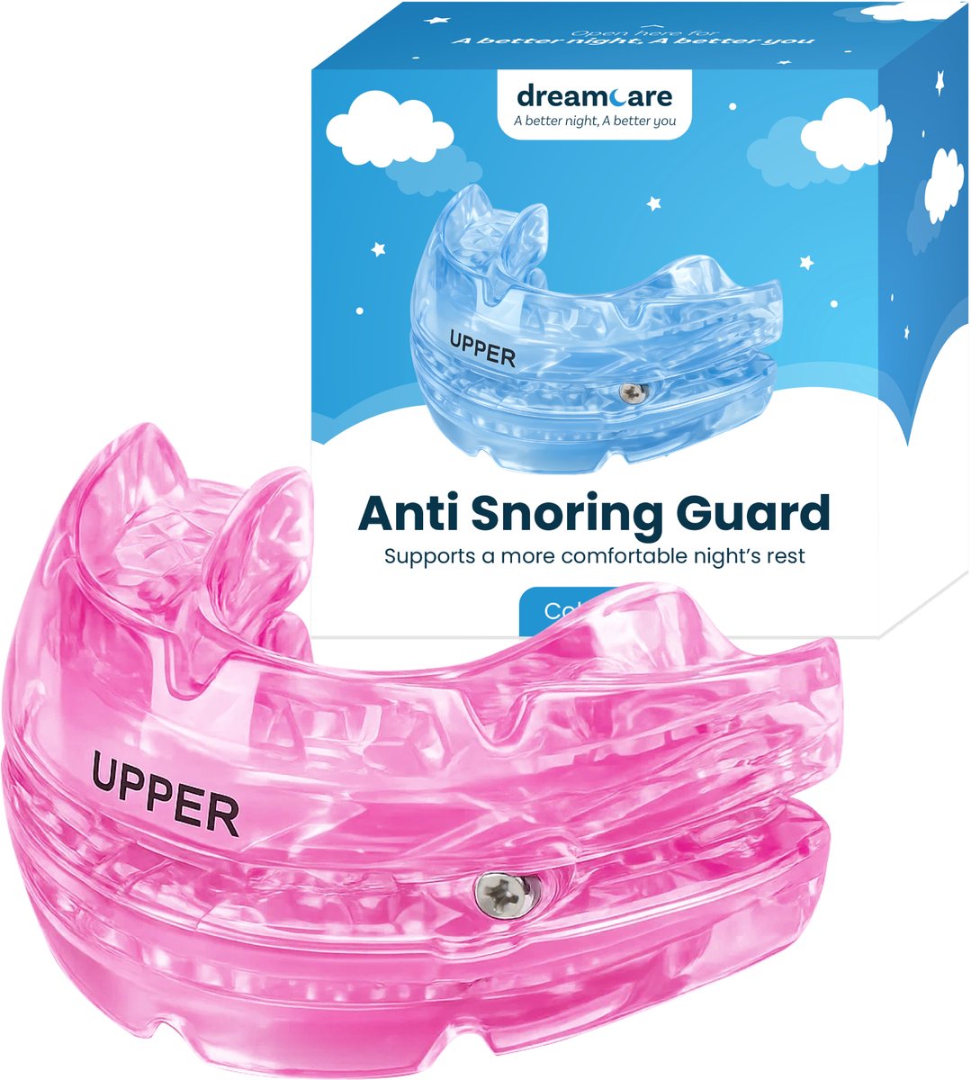 DreamCare Anti Snurk Beugel Core - Snurkbeugel - Anti Snurk - Verstelbaar - Snurkbeugels - Anti Snurk Producten - Knarsbitje - Roze