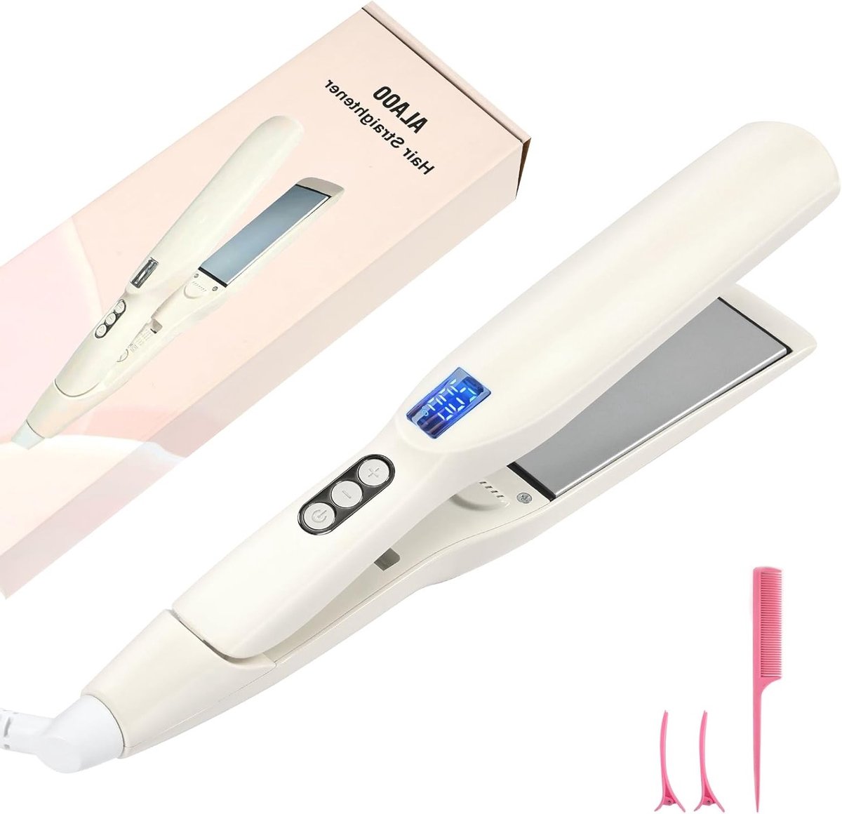Professionele 2-in-1 Haarstyler voor Steil en Krullend Haar, Voorkomt Haarbreuk en Creëert Golven